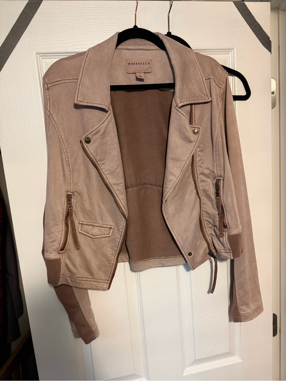 Dusty pink Suede Moto Jacket